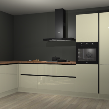 Magnolia hoogglans greeploze keuken Nuuk 68103