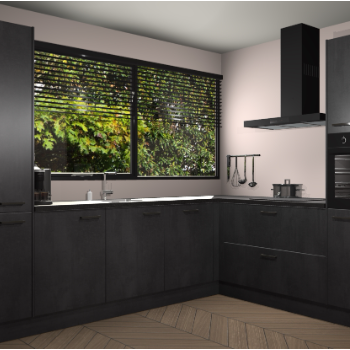 Beton Zwarte keuken Vogar 83971