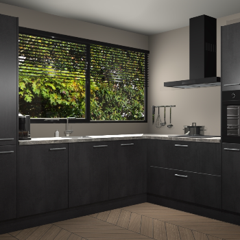 Beton Zwarte keuken Vogar 83973