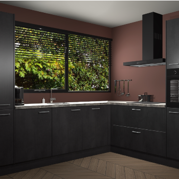 Beton Zwarte keuken Vogar 83974