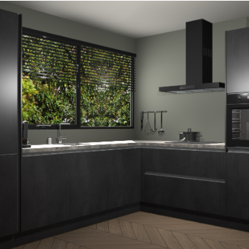 Beton Zwarte greeploze keuken Vogar 83975