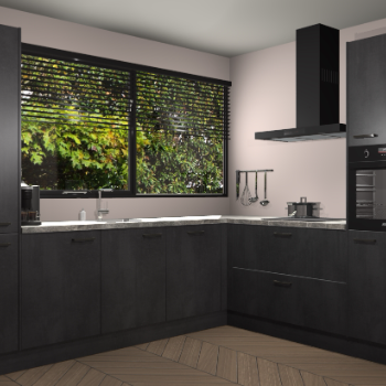 Beton Zwarte keuken Vogar 83977