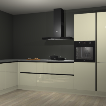 Magnolia hoogglans greeploze keuken Nuuk 68124