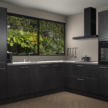 Beton Zwarte keuken Vogar 83979