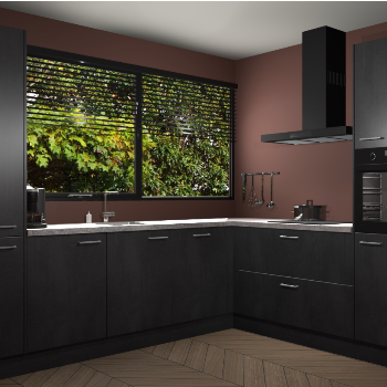 Beton Zwarte keuken Vogar 83980