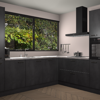 Beton Zwarte keuken Vogar 83983