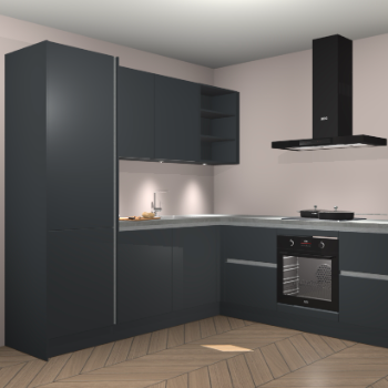 Onyxgrijze greeploze keuken Turek 74666