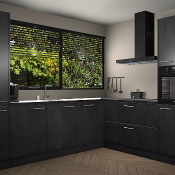 Beton Zwarte keuken Vogar 83985