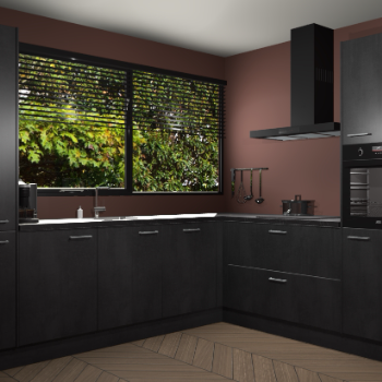 Beton Zwarte keuken Vogar 83986