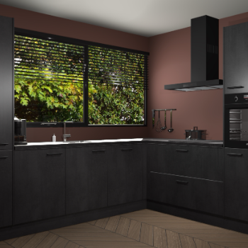 Beton Zwarte keuken Vogar 83988