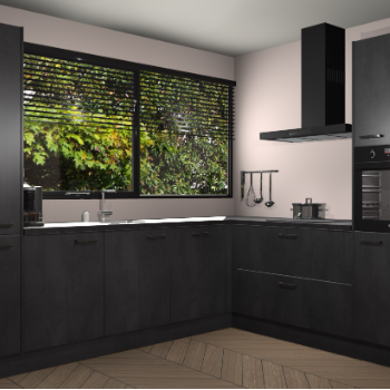 Beton Zwarte keuken Vogar 83989