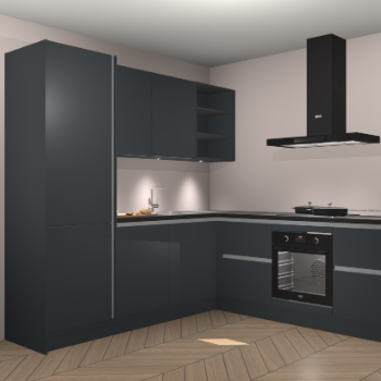 Onyxgrijze greeploze keuken Turek 74673