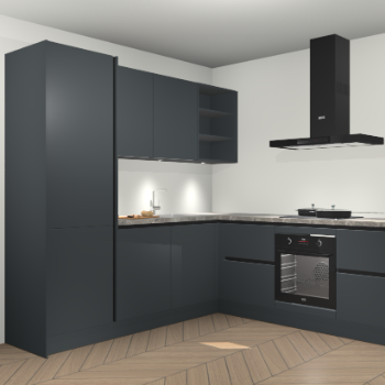 Onyxgrijze greeploze keuken Turek 74688