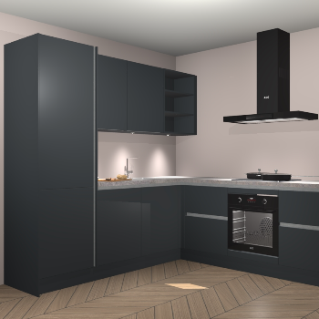 Onyxgrijze greeploze keuken Turek 74691