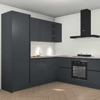 Onyxgrijze greeploze keuken Turek 74694