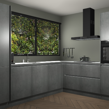 Beton Parelgrijs greeploze keuken Vogar 83437