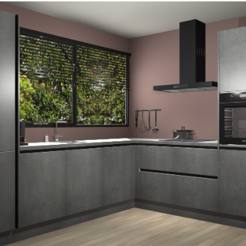 Beton Parelgrijs greeploze keuken Vogar 83440