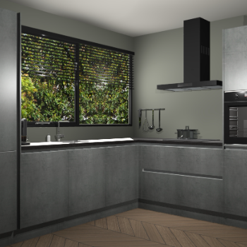 Beton Parelgrijs greeploze keuken Vogar 83443