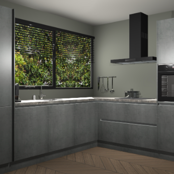 Beton Parelgrijs greeploze keuken Vogar 83449