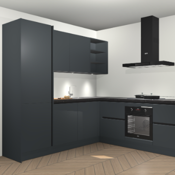 Onyxgrijze greeploze keuken Turek 74700