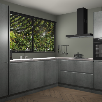 Beton Parelgrijs greeploze keuken Vogar 83455