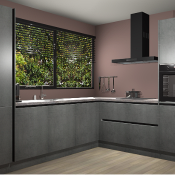 Beton Parelgrijs greeploze keuken Vogar 83458