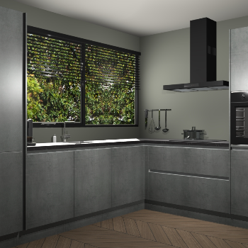 Beton Parelgrijs greeploze keuken Vogar 83461