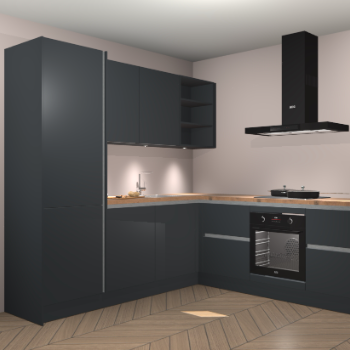 Onyxgrijze greeploze keuken Turek 74644