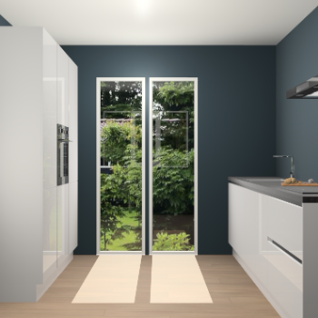 Zijdegrijze greeploze keuken Dallas 73041