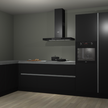 Zwarte greeploze keuken Nuuk 69051