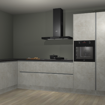 Beton opaal greeploze keuken Nuuk 69496