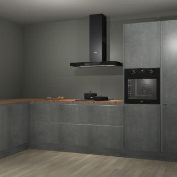 Beton parelgrijs greeploze keuken Nuuk 69509