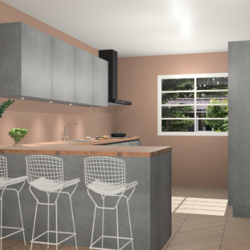 Beton parelgrijs greeploze keuken Sopot 64264