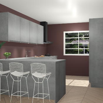 Beton parelgrijs greeploze keuken Sopot 64475