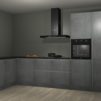 Beton parelgrijs greeploze keuken Nuuk 69590