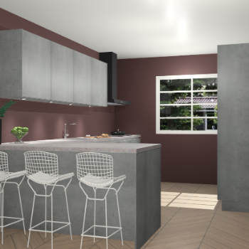 Beton parelgrijs greeploze keuken Sopot 64493