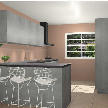 Beton parelgrijs greeploze keuken Sopot 64502