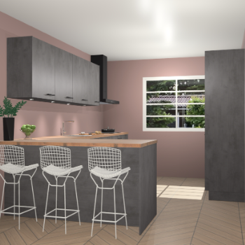 Beton antraciet keuken Sopot 64506