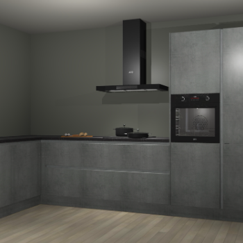 Beton parelgrijs greeploze keuken Nuuk 69733