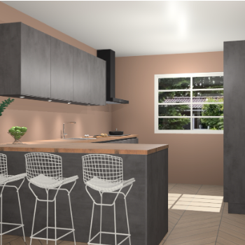 Beton antraciet greeploze keuken Sopot 64508