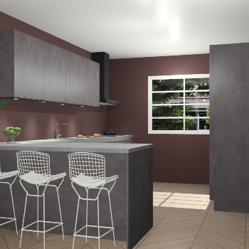 Beton antraciet greeploze keuken Sopot 64747