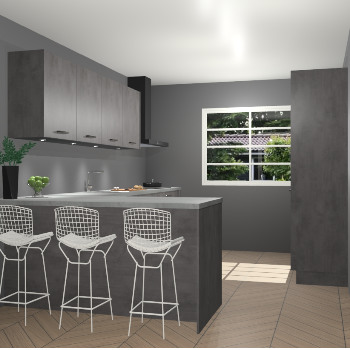 Beton antraciet keuken Sopot 64749