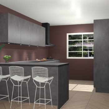 Beton antraciet greeploze keuken Sopot 64753