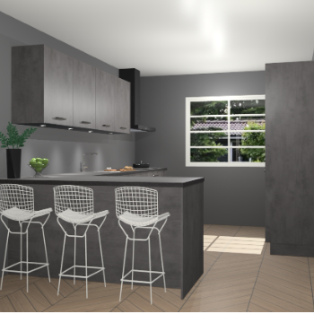 Beton antraciet keuken Sopot 64755