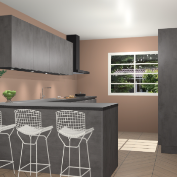 Beton antraciet greeploze keuken Sopot 64756