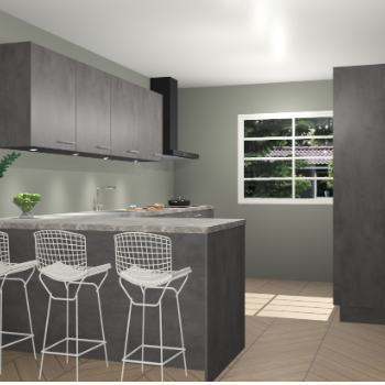 Beton antraciet keuken Sopot 64757