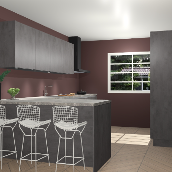 Beton antraciet greeploze keuken Sopot 64759