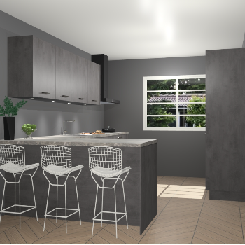 Beton antraciet keuken Sopot 64761