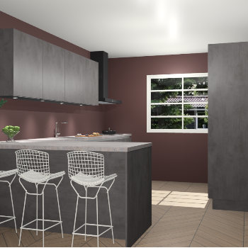 Beton antraciet greeploze keuken Sopot 64765