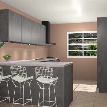 Beton antraciet greeploze keuken Sopot 64768